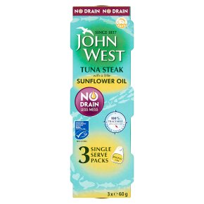 John West MSC No Drain Tuna Steak in Sunflower Oil