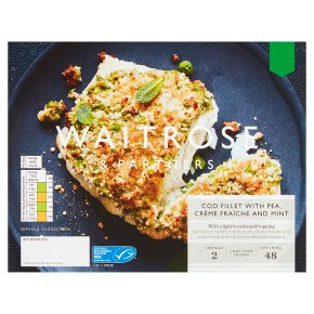 Waitrose Cod Fillet with Pea Crème Fraiche & Mint