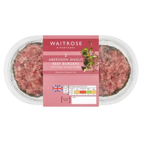 Waitrose 2 Aberdeen Angus beef burgers with wine & herbs
