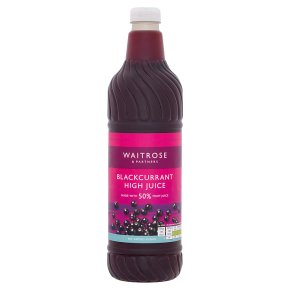 Waitrose 50% juice blackcurrant squash no added sugar