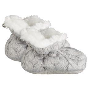 Waitrose Knitted Grey Booties 0-3M
