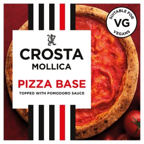 Crosta & Mollica pizza base with tomato sauce