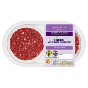 Waitrose 1 venison lightly seasoned burgers 2's
