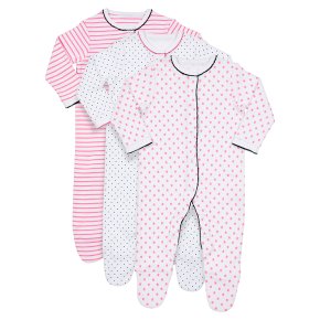 Waitrose 3PK Stars&Stripes S/Suits 3-6M