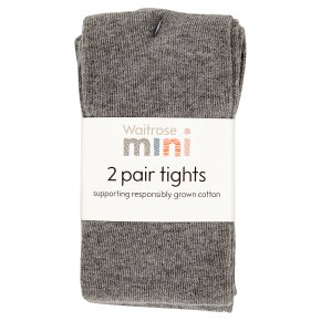 Waitrose 2pk Charcoal tights size: 5-6 yr