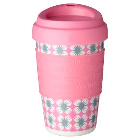 Waitrose Pink Floral Coffee Cup