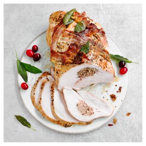 Stuffed Turkey Breast with a Pork, Onion & Sage Stuffing Wrapped In a Bacon Lattice