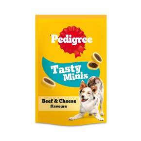 PEDIGREE Tasty Bites Dog Treats Cheesy Nibbles with Cheese and Beef 140g