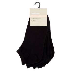Waitrose Trainer Socks Black