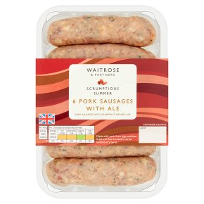 Waitrose 6 Pork Sausages with Ale