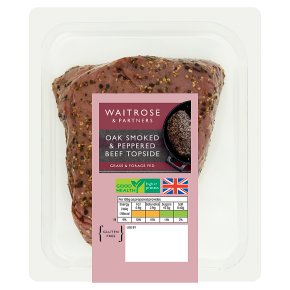 Waitrose British Beef Topside Oak Smoked Peppered