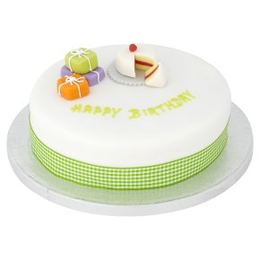 Fiona Cairns at Waitrose birthday tea sponge