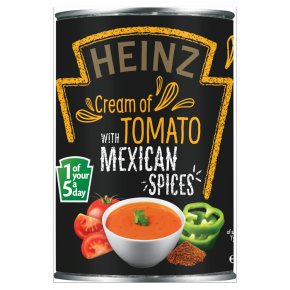 Heinz cream of tomato soup with fiery Mexican spices