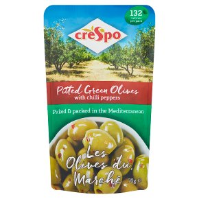Crespo Pitted Green Olives Chilli