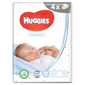 Huggies Newborn Baby Wipes Quad Pack