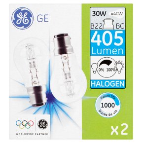 GE halogen round 30W B22 BC