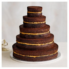 Chocolate Salted Caramel Five Tier Naked Wedding Cake