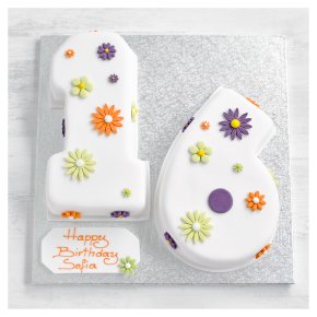 16th Birthday flowers cake