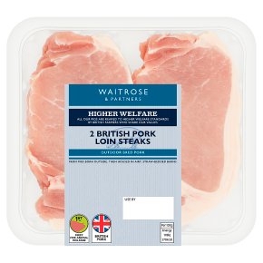 essential Waitrose British pork loin steaks