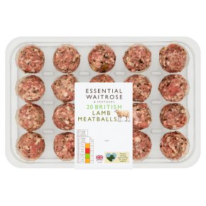 essential Waitrose 20 British Gluten Free Lamb Meatballs