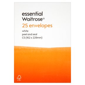 essential Waitrose 162x229mm C5 white envelopes, pack of 25