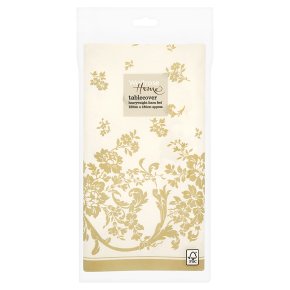 Waitrose Home 125 x 180 taupe damask tablecover