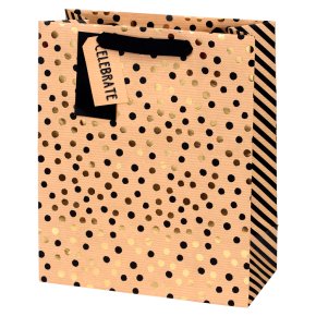 Waitrose Medium Bag Gold & Black Spot