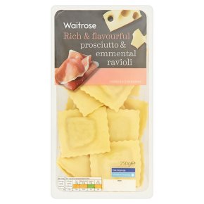Waitrose prosciutto & emmental fresh pasta ravioli