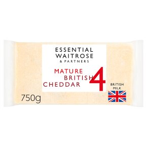 essential Waitrose English mature Cheddar cheese, strength 4