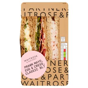 Waitrose prawn and mayo, BLT and egg cress sandwich