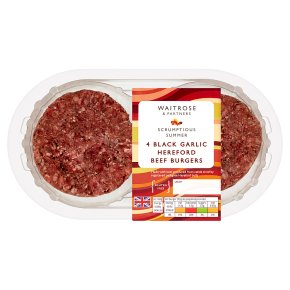 Waitrose 4 Black Garlic Beef Burgers
