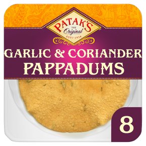 Patak's pappadums garlic & coriander