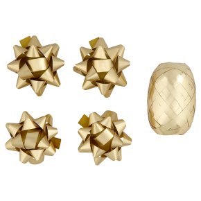 Waitrose gold tube ribbon & bows pack