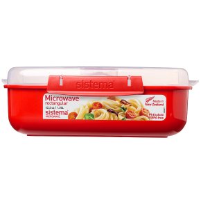 Sistema 1.25 litre red rectangular container