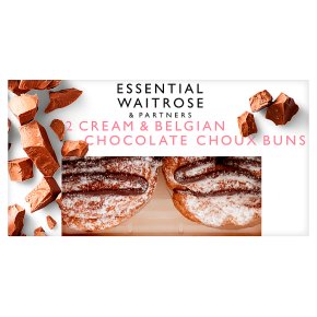 essential Waitrose Cream and Belgian Chocolate Choux Buns
