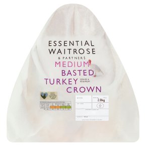 essential Waitrose frozen basted turkey crown medium