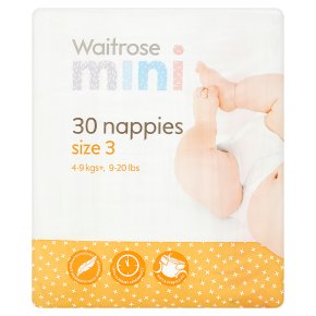 essential Waitrose nappies, size 3, midi, 4-9 kg