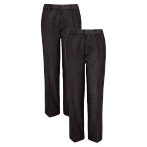 Boys 2 pack basic trousers, grey, 9 years