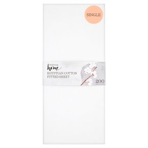 Waitrose Home single chalk white Egyptian fitted sheet
