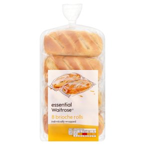 essential Waitrose 8 Brioche Rolls Individually Wrapped