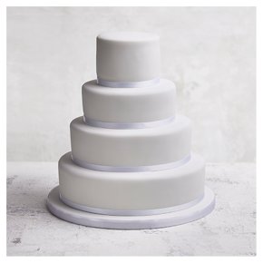 Golden Sponge Classic Ribbon Wedding Cake