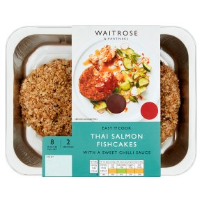 Waitrose Easy To Cook 2 Scottish salmon fishcakes with sweet chilli sauce