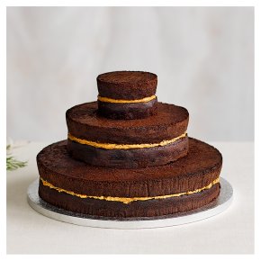 Naked Chocolate 3 tier Wedding Cake, Chocolate Sponge (3 tiers)