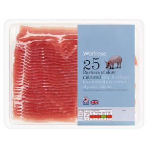 Waitrose Thin & Crispy Unsmoked Streaky Bacon