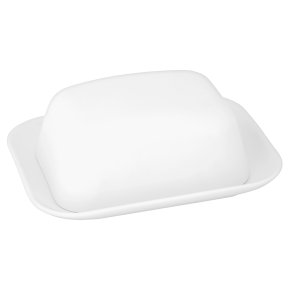 Waitrose Chefs' White porcelain butter dish