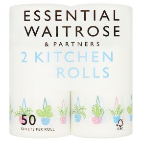 essential Waitrose 2 Kitchen Towels Decorated