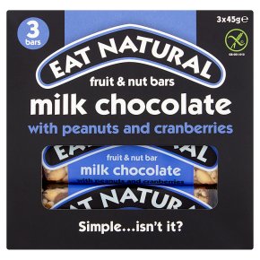 Eat Natural peanuts, cashews, cranberries & milk chocolate bars