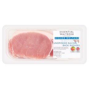 essential Waitrose British unsmoked back bacon, 10 rashers