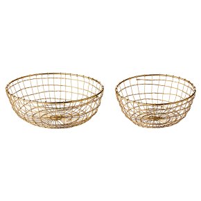 Waitrose Dining 2 Round Wire Baskets