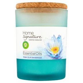 AirWick Air Freshener Home Signature Essential Oils Scented Candle Water Lily and Sandalwood